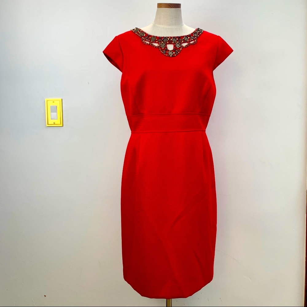 Red Dress with Tribal Design